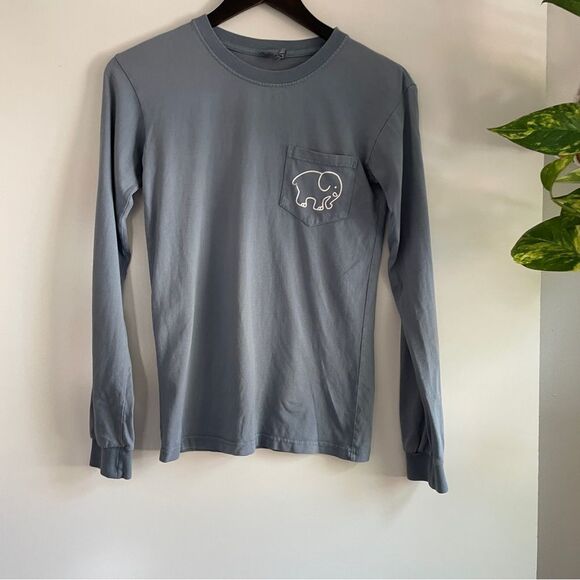 Ivory Ella Muted Blue Long sleeve Crew - Picture 1 of 6